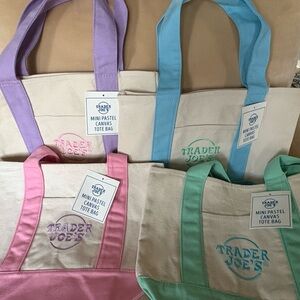 Trader Joe's Colorful Canvas Tote Bag Collection